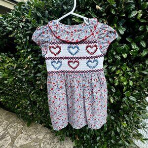Rachel Riley - Floral Heart Smocked Dress - NWT - Size 2T - $90